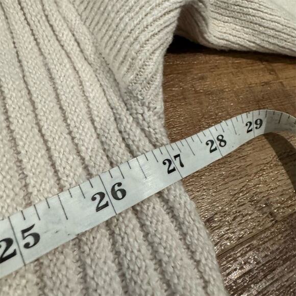 Simply Vera Wang Ivory Lagenlook Sweater Minimalist Asymmetrical Cableknit READ - Picture 8 of 11